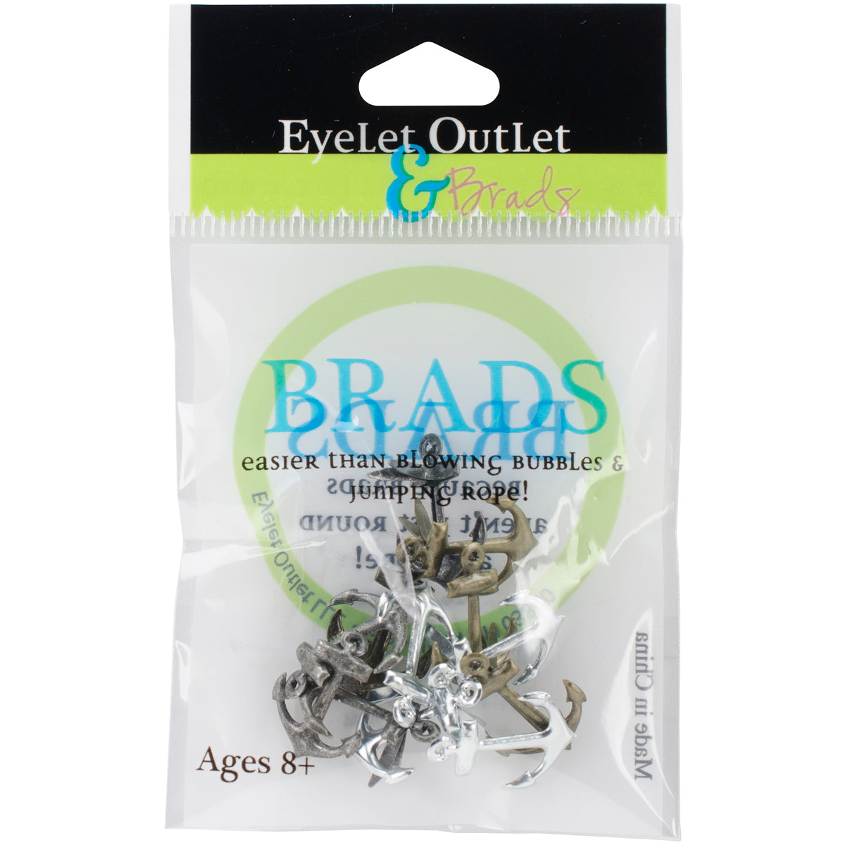 Eyelet Outlet Shape Brads 12/Pkg Metallic Anchor