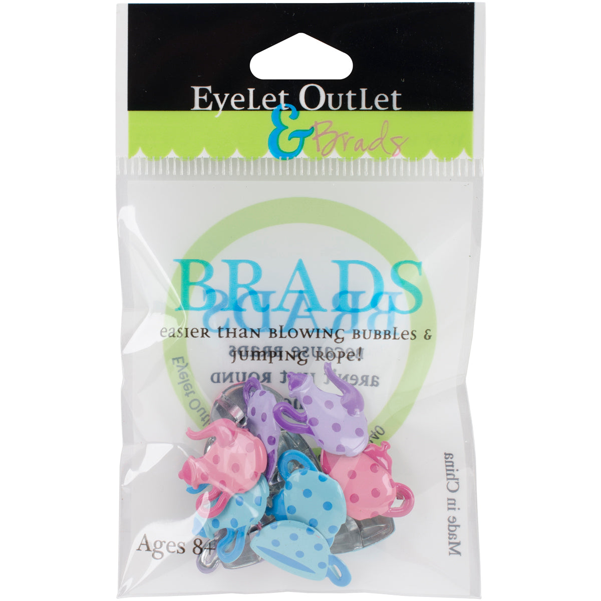 Eyelet Outlet Shape Brads 12/Pkg Tea