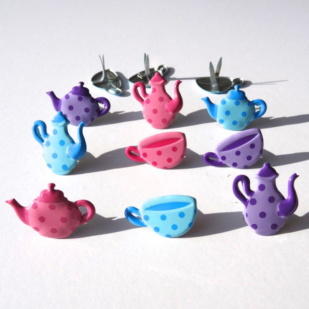 Eyelet Outlet Shape Brads 12/Pkg Tea