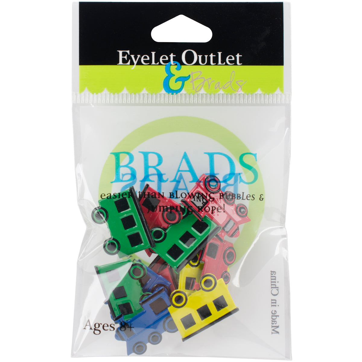 Eyelet Outlet Shape Brads 12/Pkg Train Mix