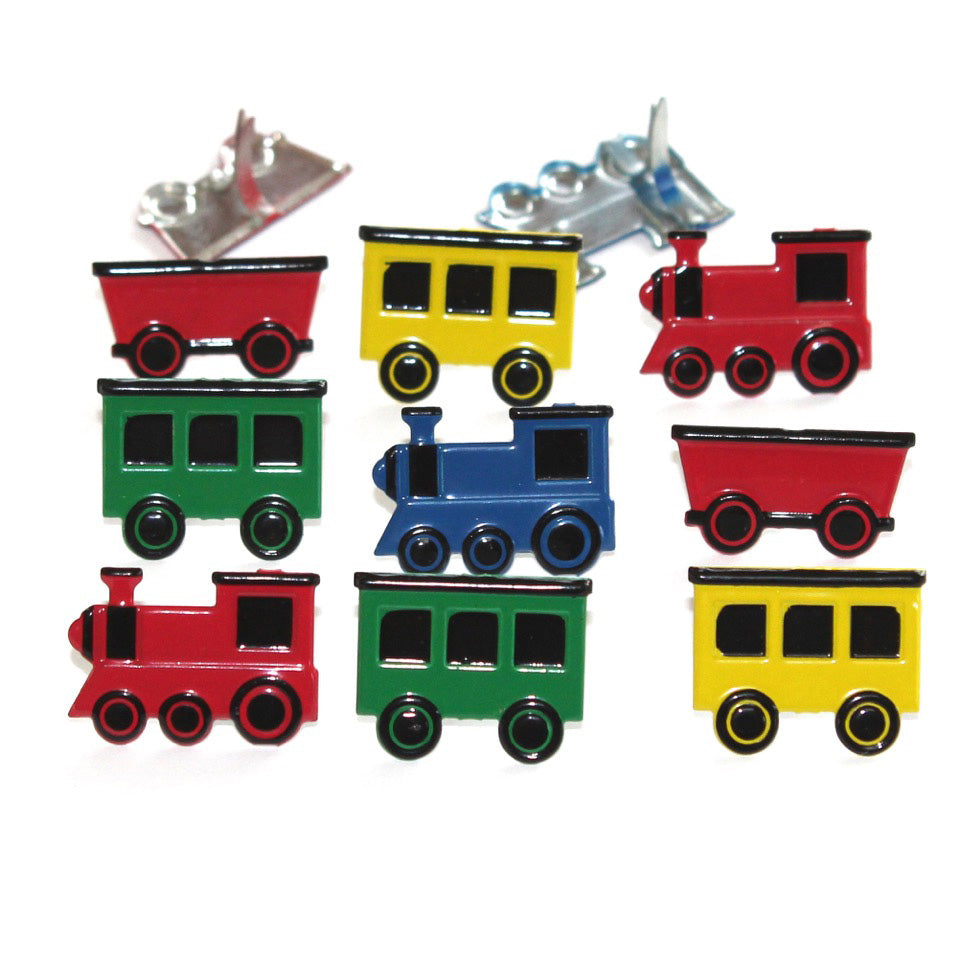 Eyelet Outlet Shape Brads 12/Pkg Train Mix