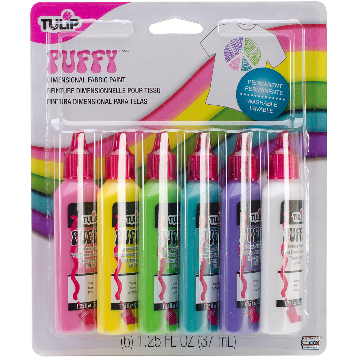 Tulip Dimensional Fabric Paints 1.25oz 6/Pkg Puffy