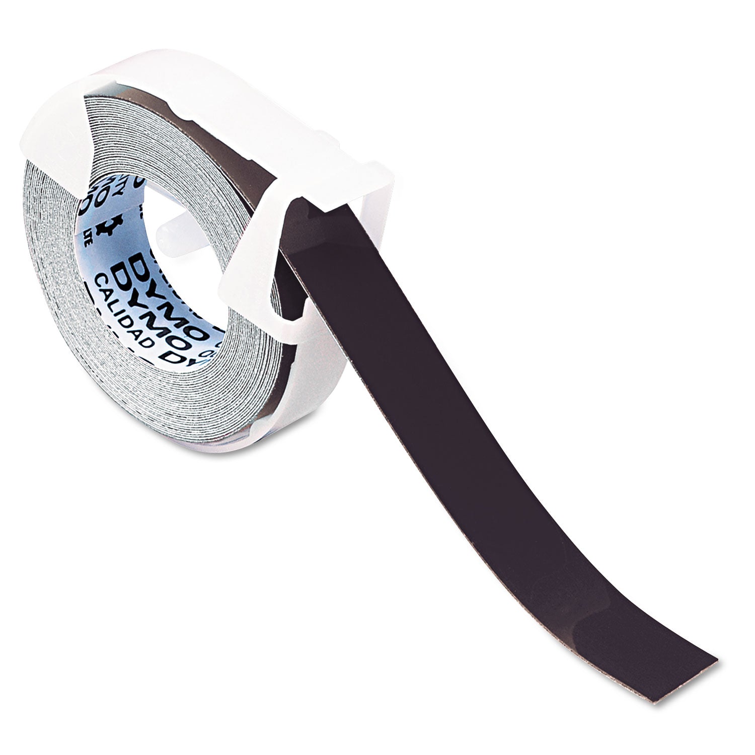 DYMO® Self-Adhesive Glossy Labeling Tape for Embossers, 3/8" x 12 ft. Roll, Black