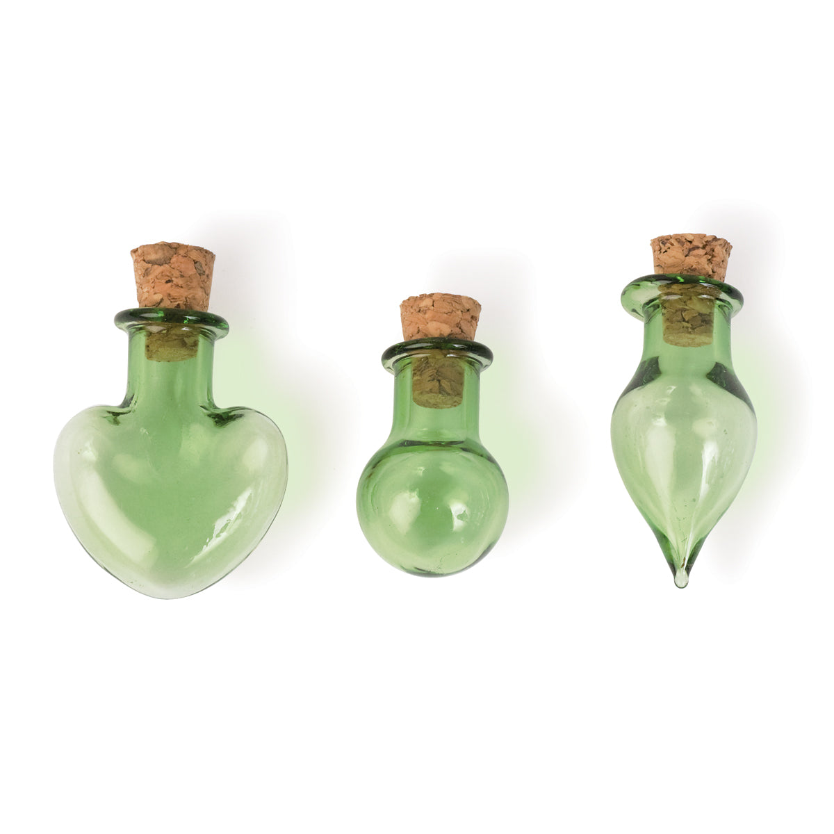 Steampunk Glass Accents 3/Pkg Fancy Green Bottles