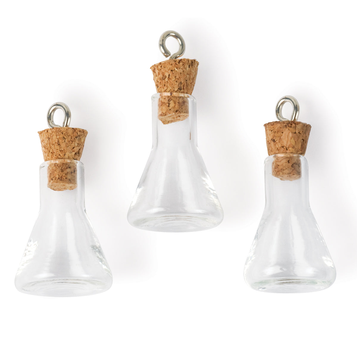 Steampunk Glass Accents 3/Pkg  Erlenmeyer Flasks