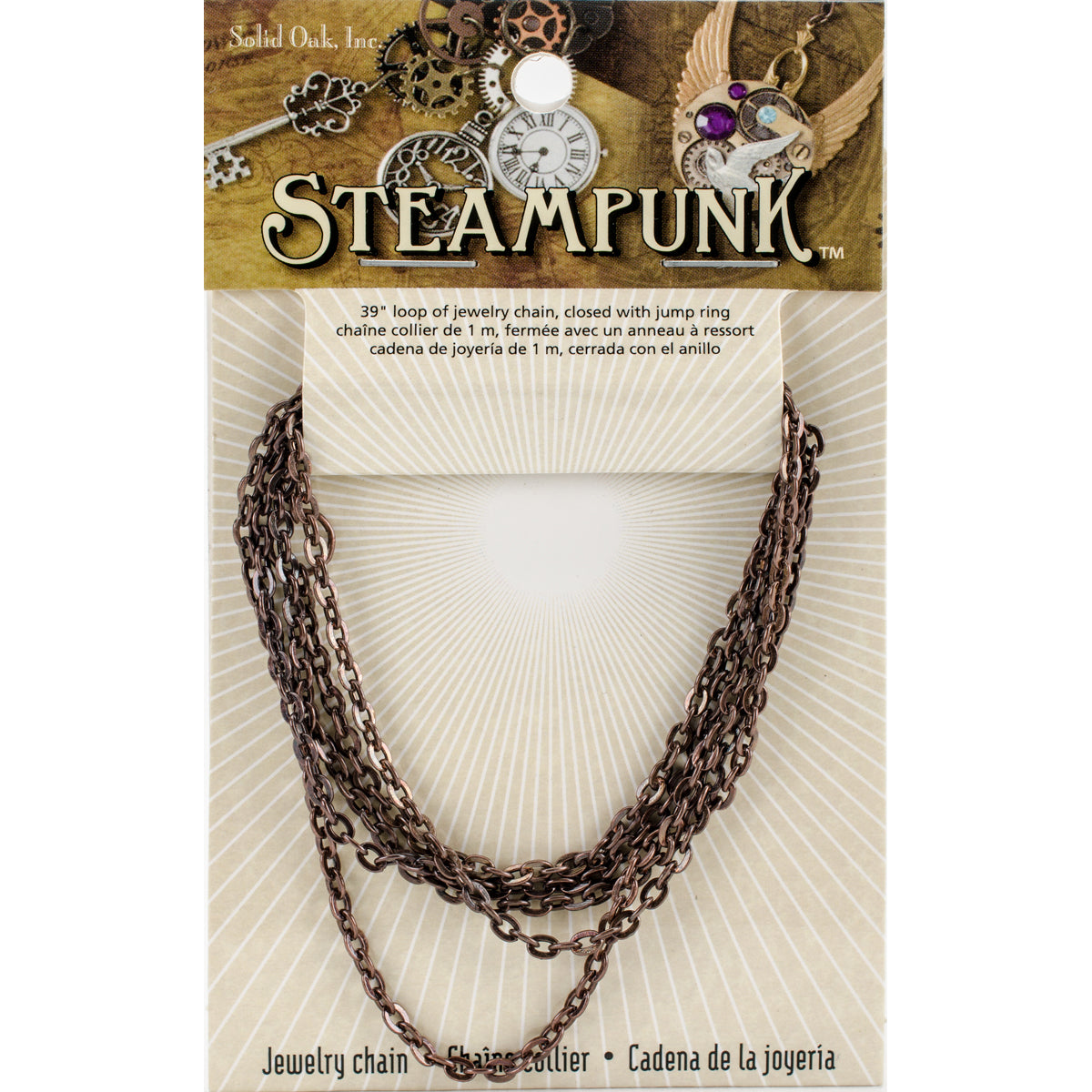 Steampunk Metal Chain 39" 1/Pkg Antique Copper Tiny Oval #20