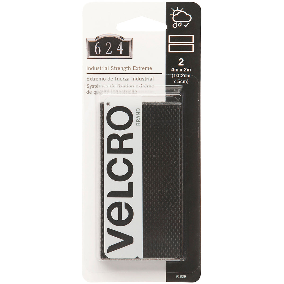 VELCRO(R) Brand Industrial Strength Extreme Fasteners 4"X2" Black