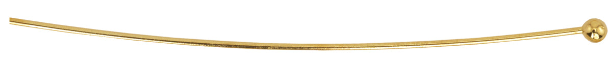 Head Pins Ball 2" 24/Pkg Gold-Plated