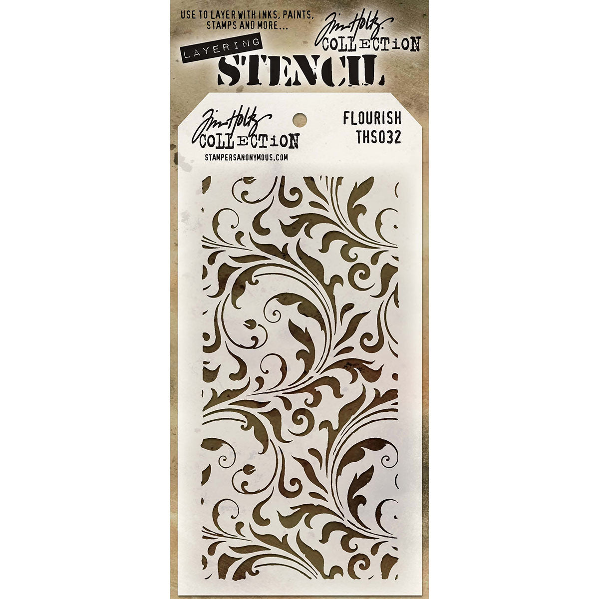 Tim Holtz Layered Stencil 4.125"X8.5" Flourish