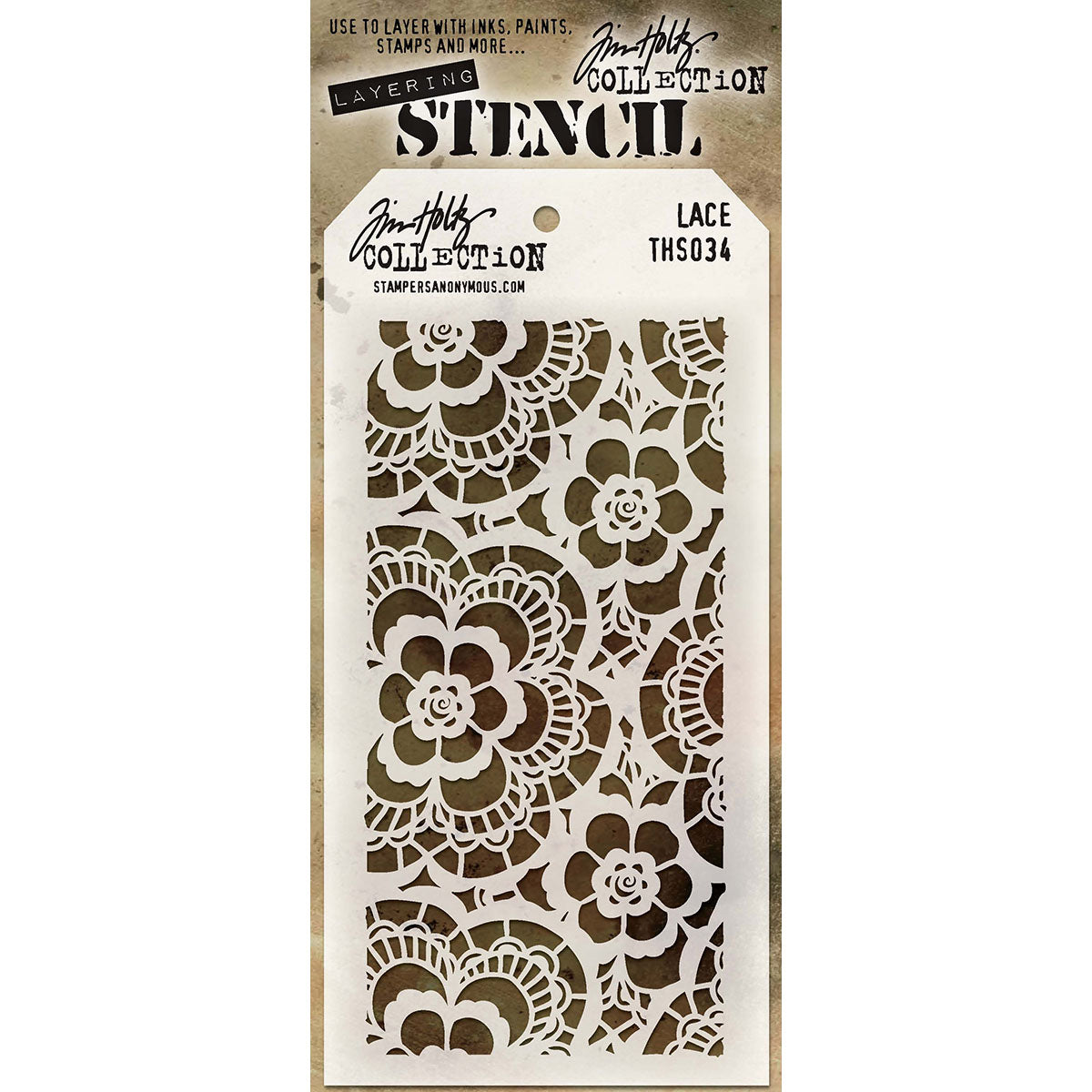 Tim Holtz Layered Stencil 4.125"X8.5" Lace