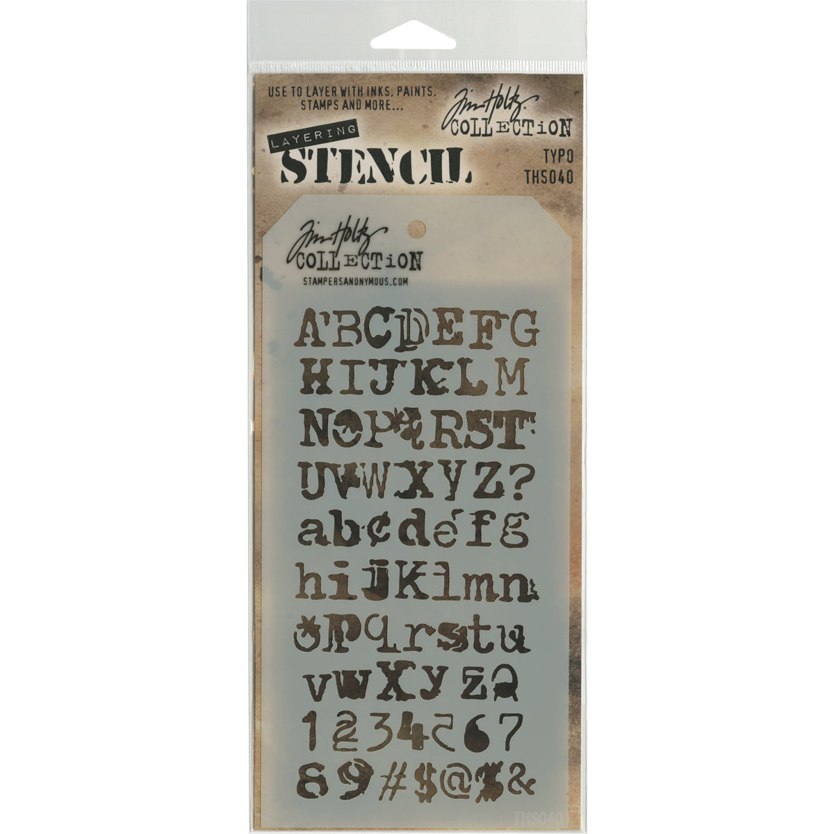 Tim Holtz Layered Stencil 4.125"X8.5" Typo