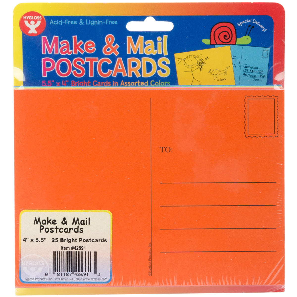 Mighty Bright Make & Mail Postcards 4"X5.5" 25/Pkg Assorted Bright Colors