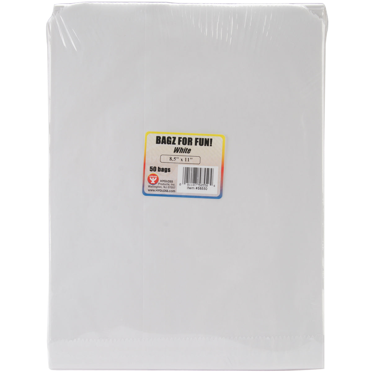 Pinch Bottom Paper Bags 8.5"X11" 50/Pkg White