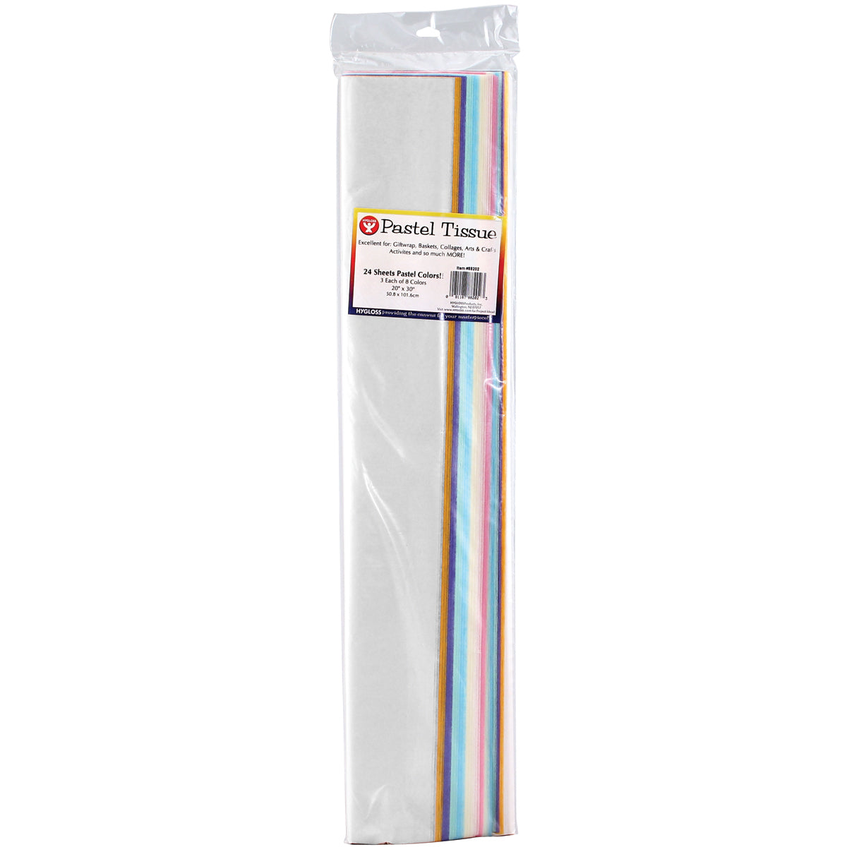 Tissue Paper 20"X30" 24/Pkg 3 Each Of 8 Pastel Colors