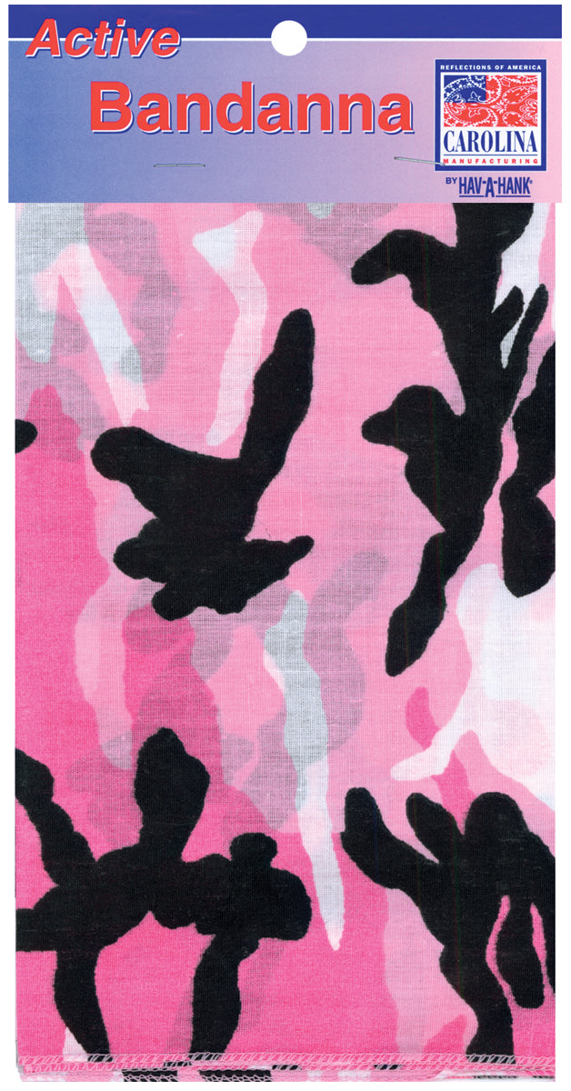 Hav-A-Hank Camouflage Bandanna 22"X22" Pink