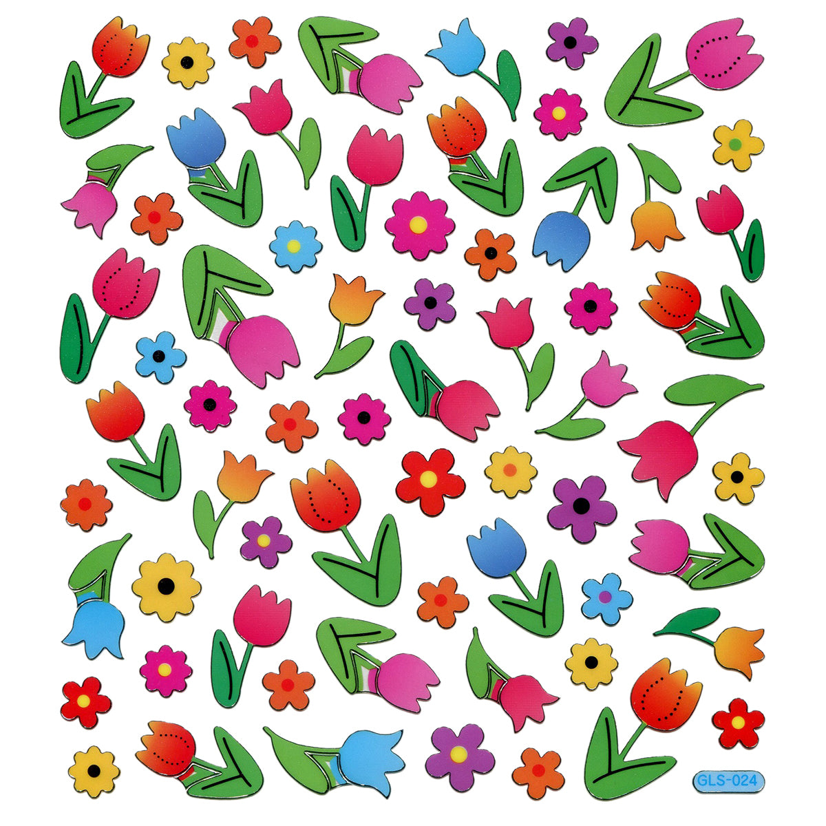 Multicolored Stickers Tulips