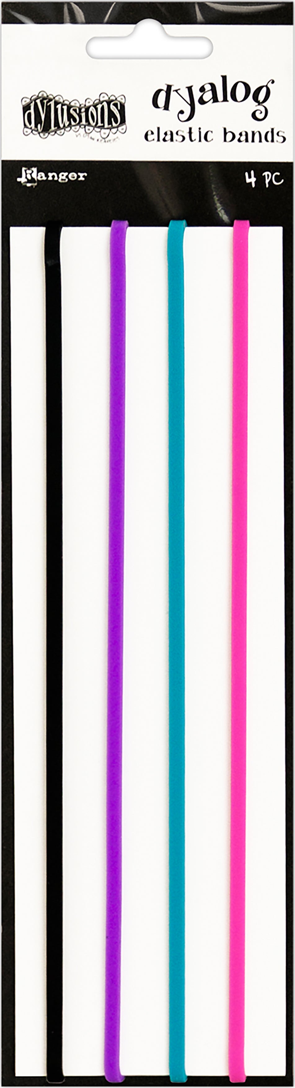 Dyan Reaveley's Dylusions Dyalog Notebook Elastic Bands 4/Pk  