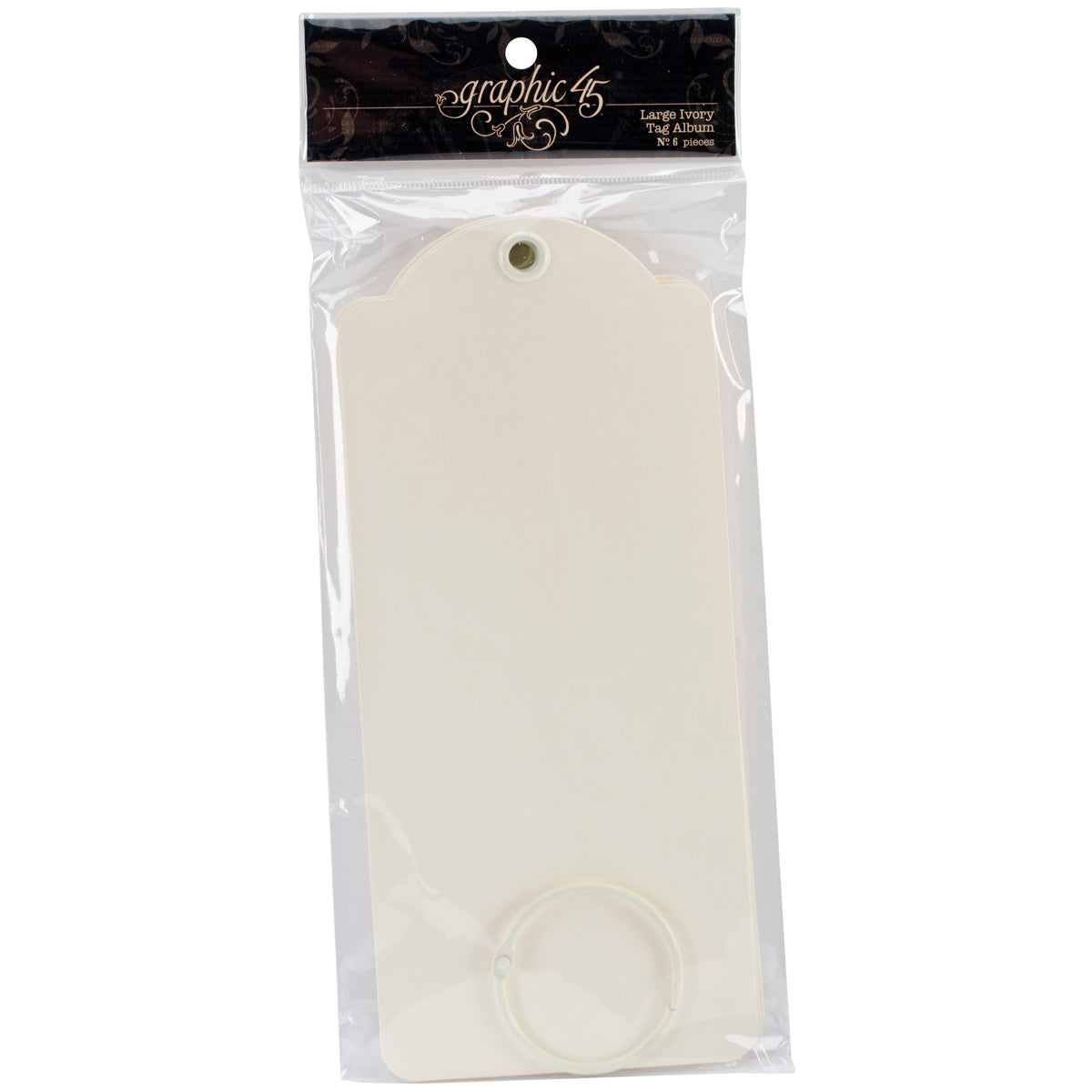 Graphic 45 Staples Large Tag Album 8.75"X3.875" Ivory