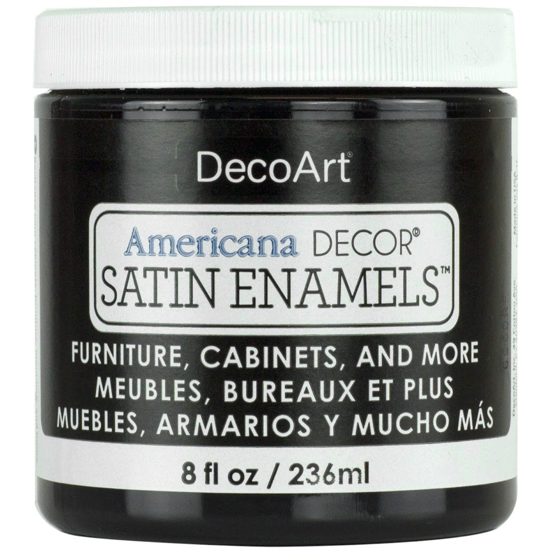 Americana Decor Satin Enamels 8oz Classic Black