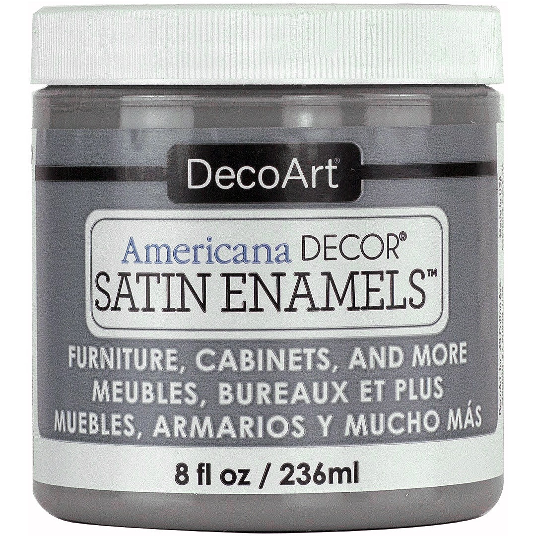 Americana Decor Satin Enamels 8oz Smoke Grey