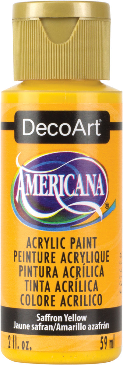 Americana Acrylic Paint 2oz Saffron Yellow - Semi-Opaque