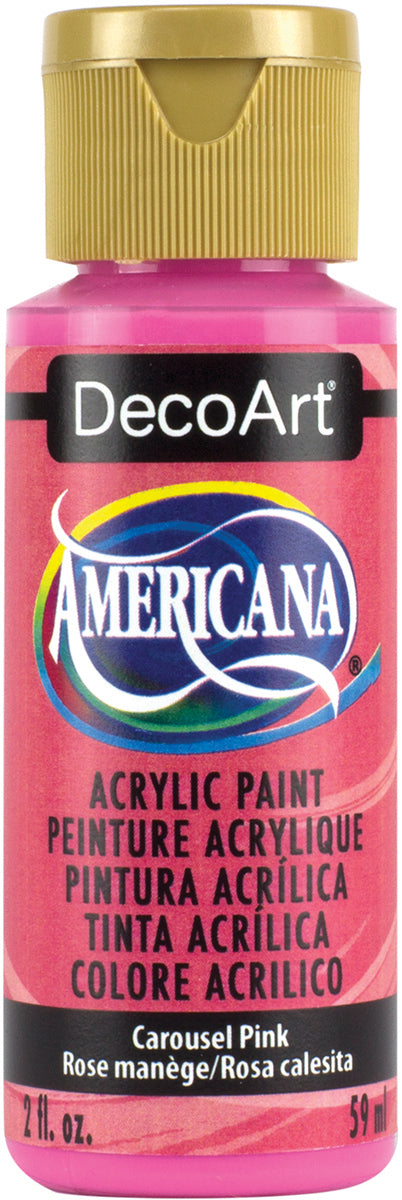 Americana Acrylic Paint 2oz Carousel Pink - Semi-Opaque