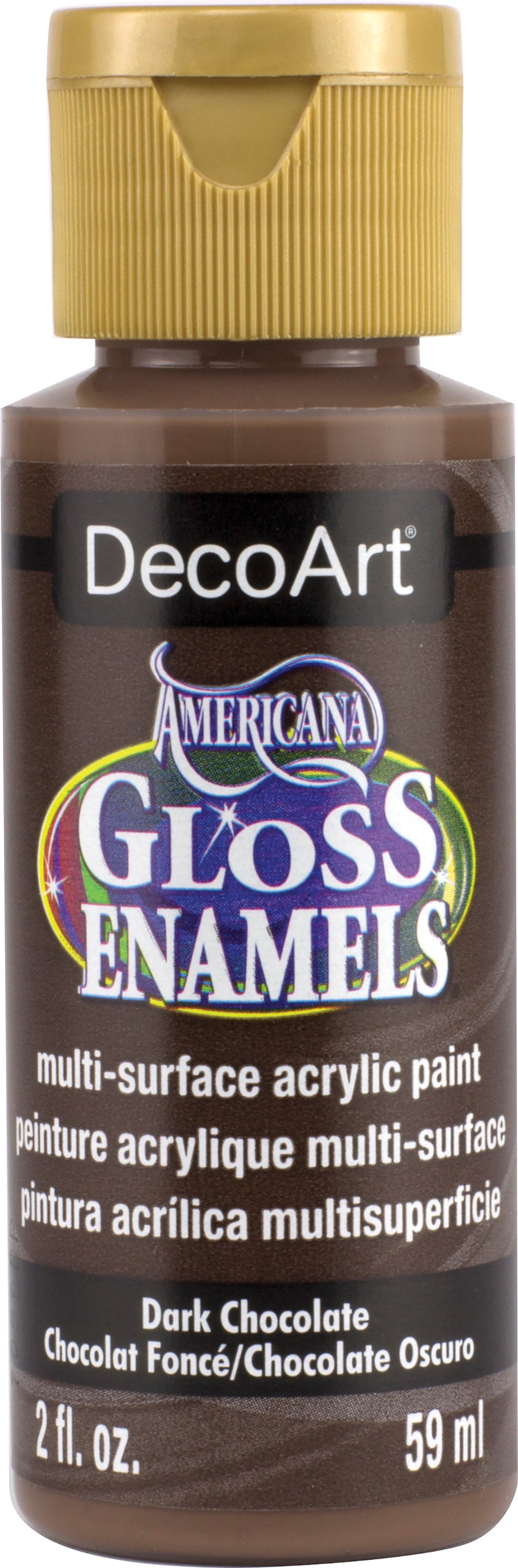 Americana Gloss Enamels Acrylic Paint 2oz Dark Chocolate