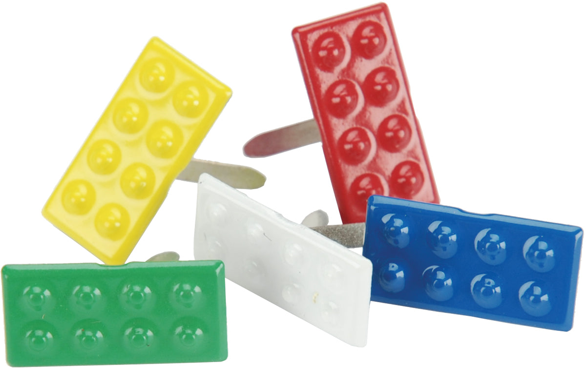 Eyelet Outlet Shape Brads 12/Pkg Building Blocks