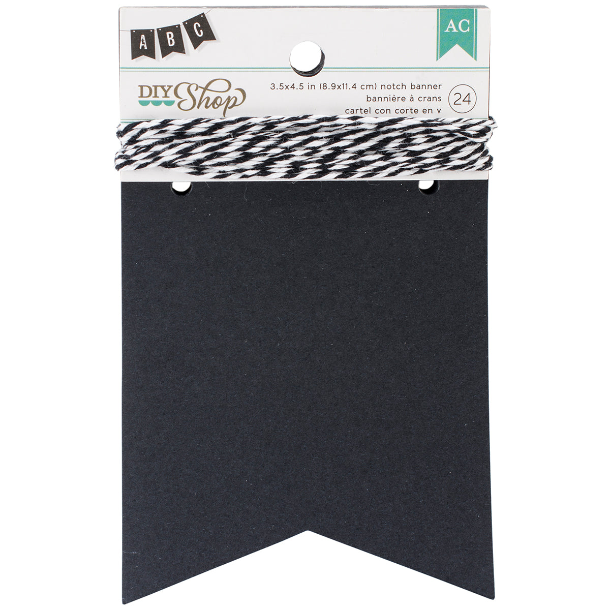 DIY Shop Banner 24pcs W/String Chalkboard Notch, 3.5"X4.5"