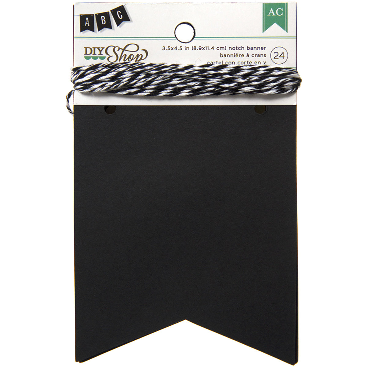DIY Shop Banner 24pcs W/String Chalkboard Notch, 3.5"X4.5"