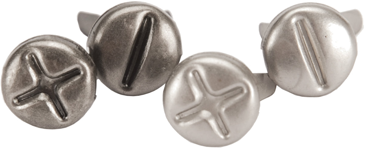 Eyelet Outlet Shape Brads 12/Pkg Screws