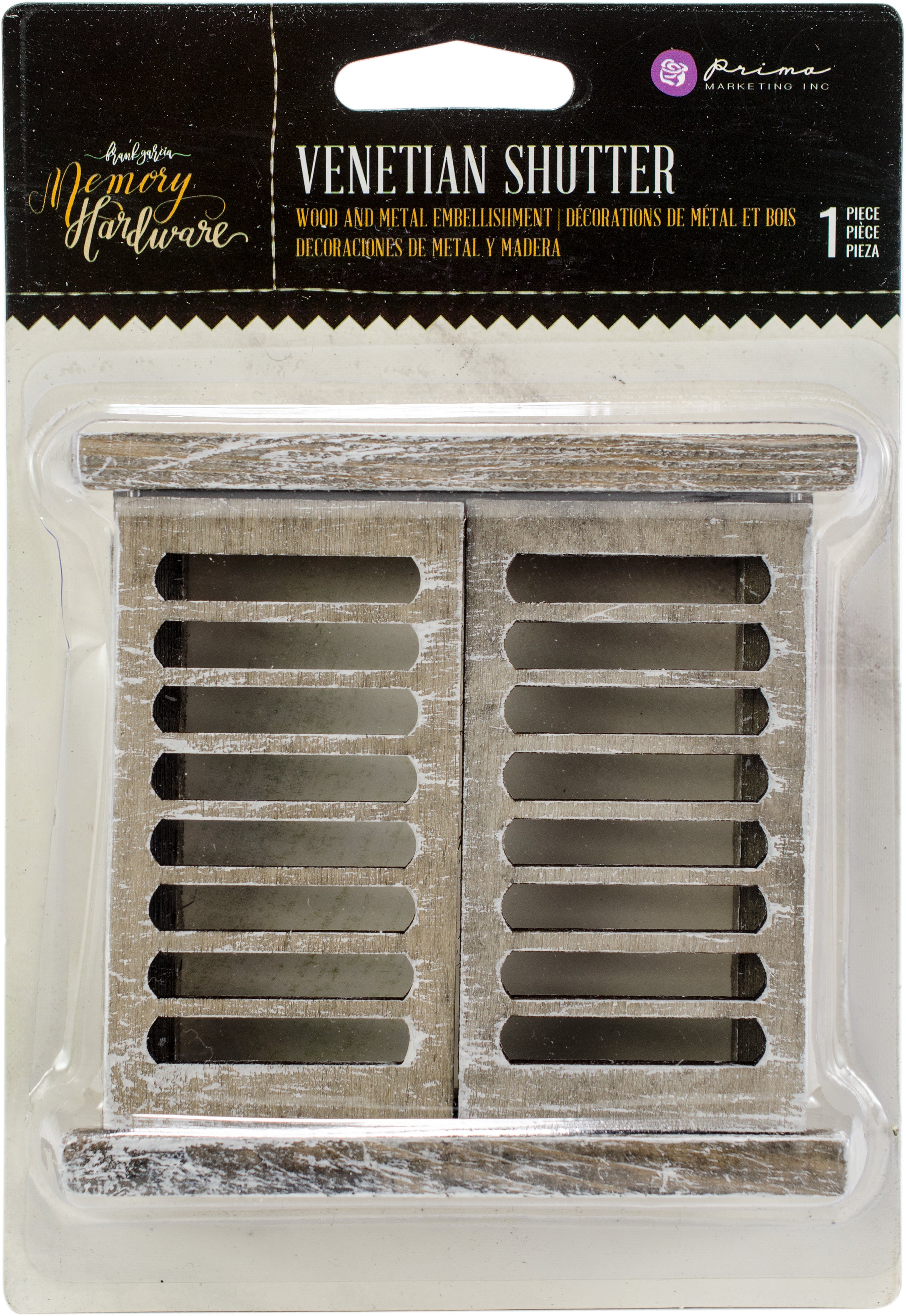 Prima Frank Garcia Memory Hardware Embellishments Venetian Shutters 4"X4"