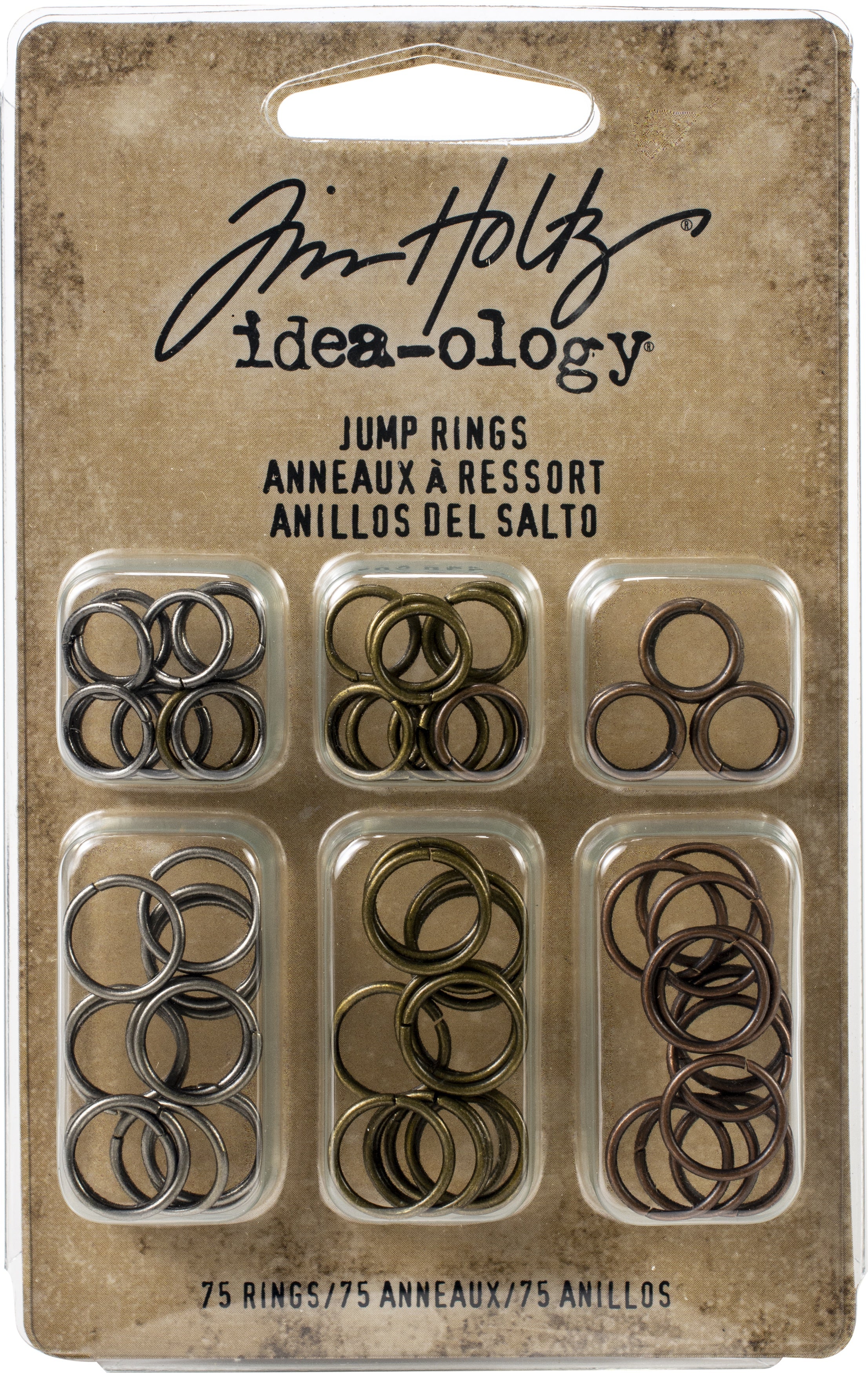 Idea-Ology Jump Rings 8mm & 10mm 75/Pkg Antique Nickel, Brass & Copper