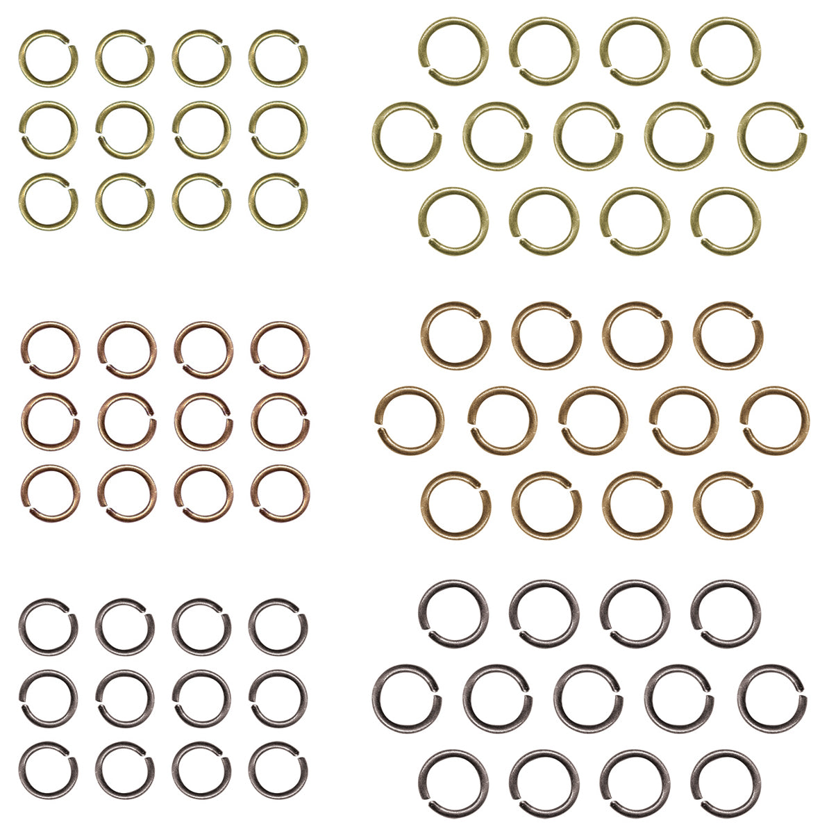 Idea-Ology Jump Rings 8mm & 10mm 75/Pkg Antique Nickel, Brass & Copper