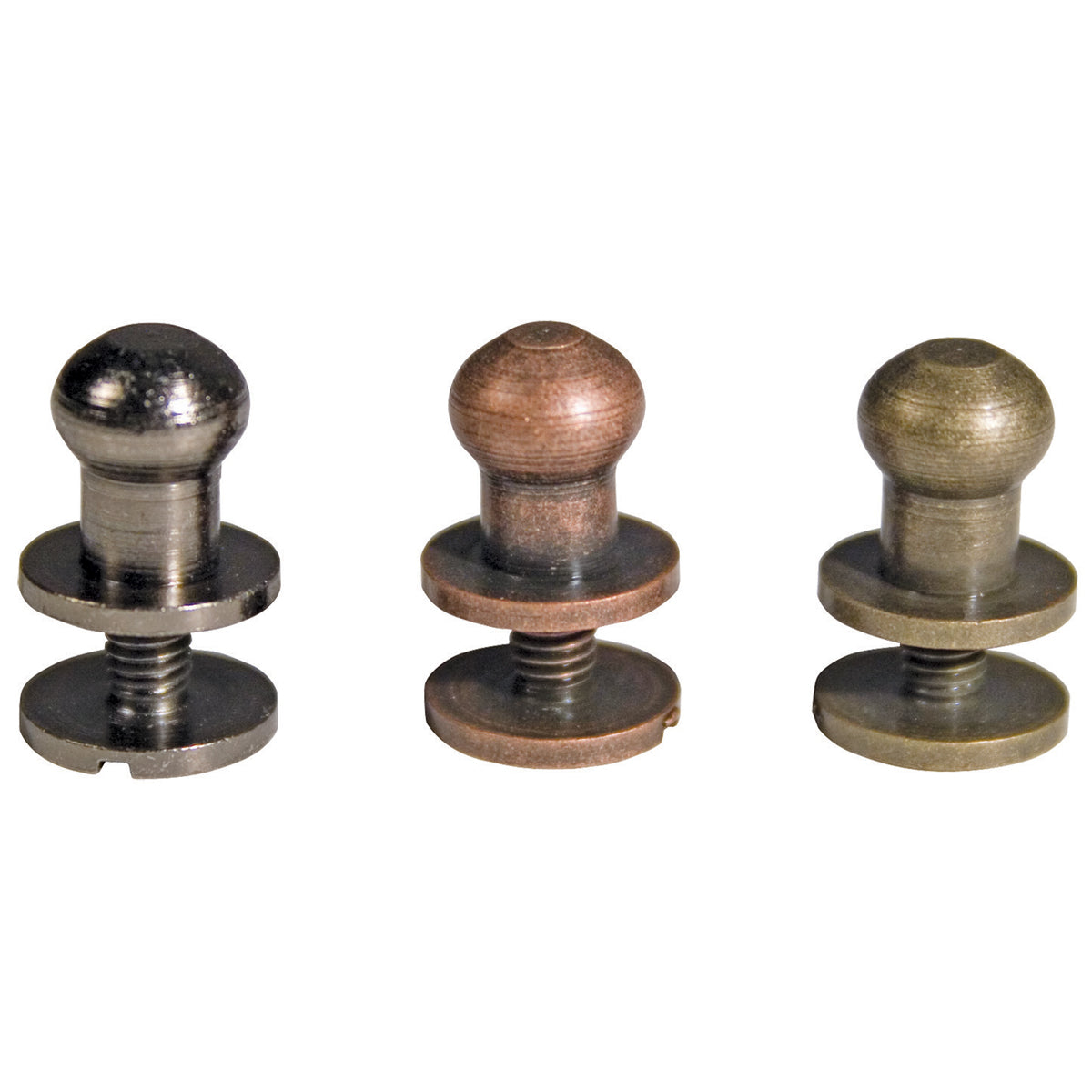 Idea-Ology 2-Part Hitch Fasteners .375" 12/Pkg Antique Nickel, Brass & Copper