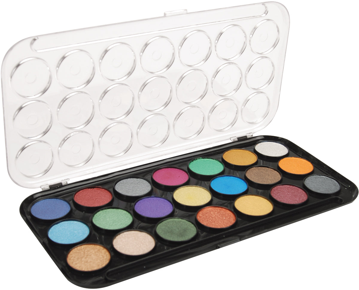 Pearlescent Watercolor Paint Cakes 21/Pkg Assorted Colors