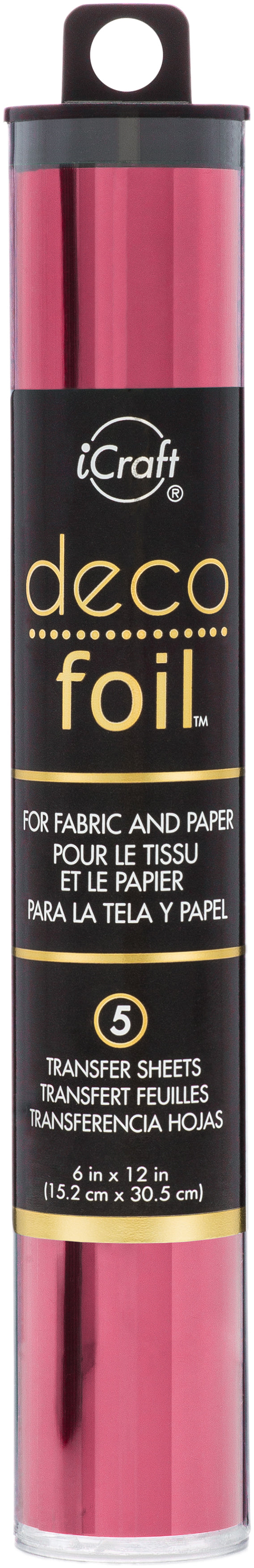 Deco Foil Transfer Sheets 6"X12" 5/Pkg Wild Cherry