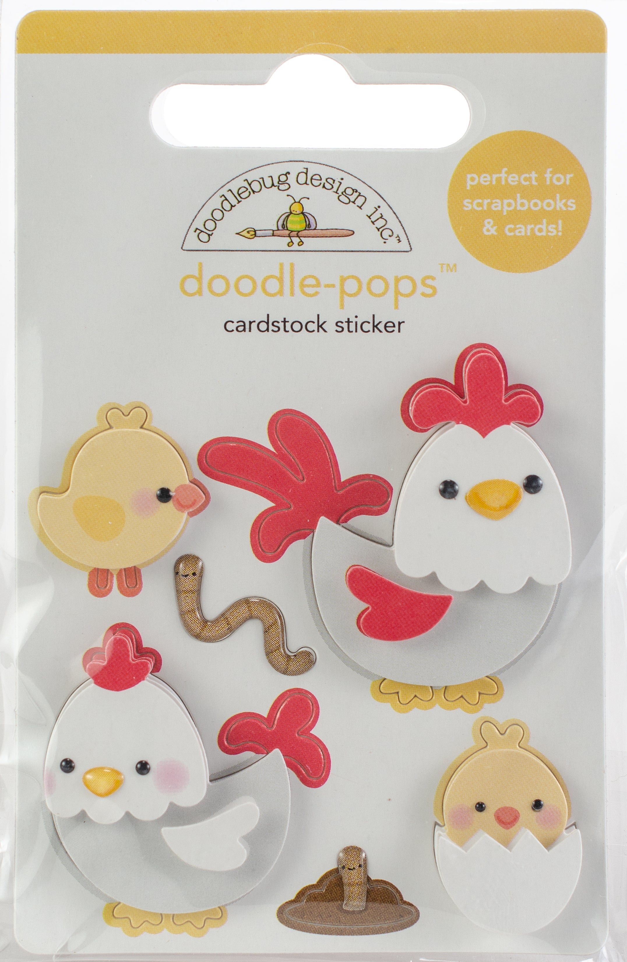 Doodlebug Doodle-Pops 3D Stickers Hen & Chicks
