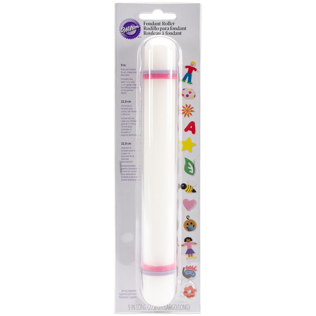 Rolling Pin W/Guide Rings 9"X1"  