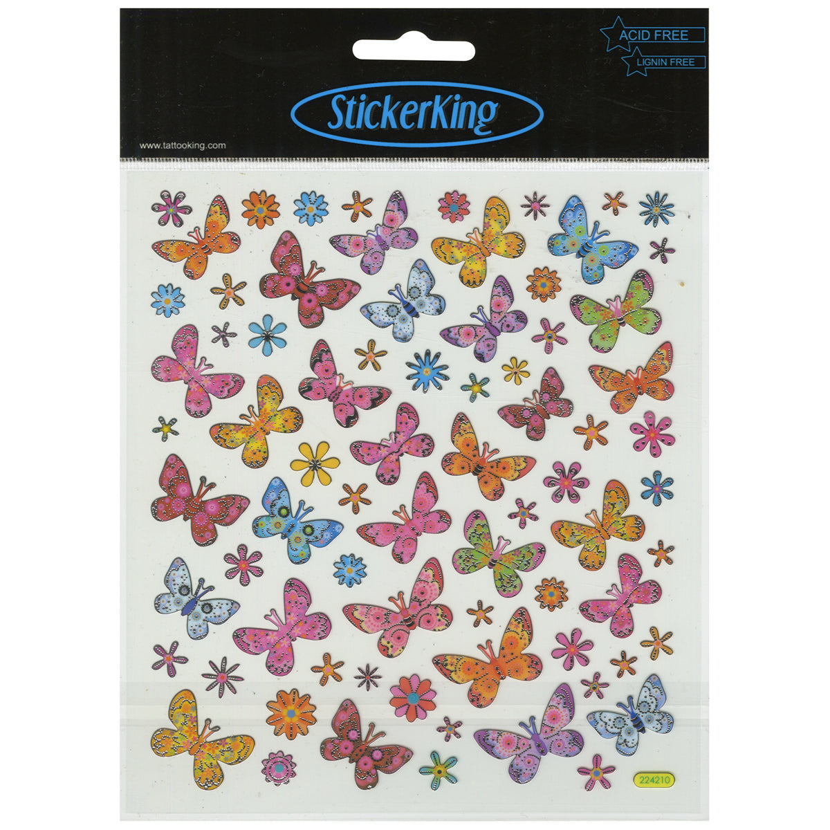 Multicolored Stickers Butterflies & Flowers