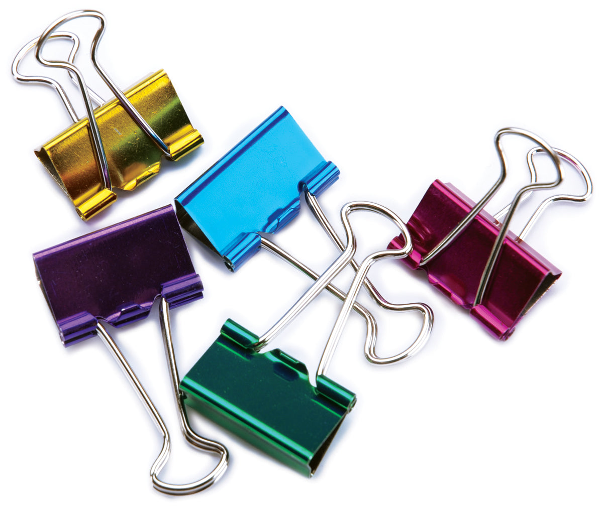 Medium Binder Clips 1" 5/Pkg Assorted Colors