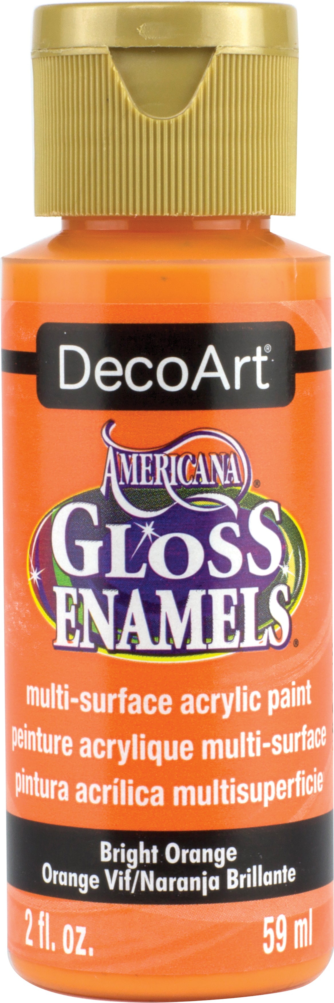 Americana Gloss Enamels Acrylic Paint 2oz Bright Orange