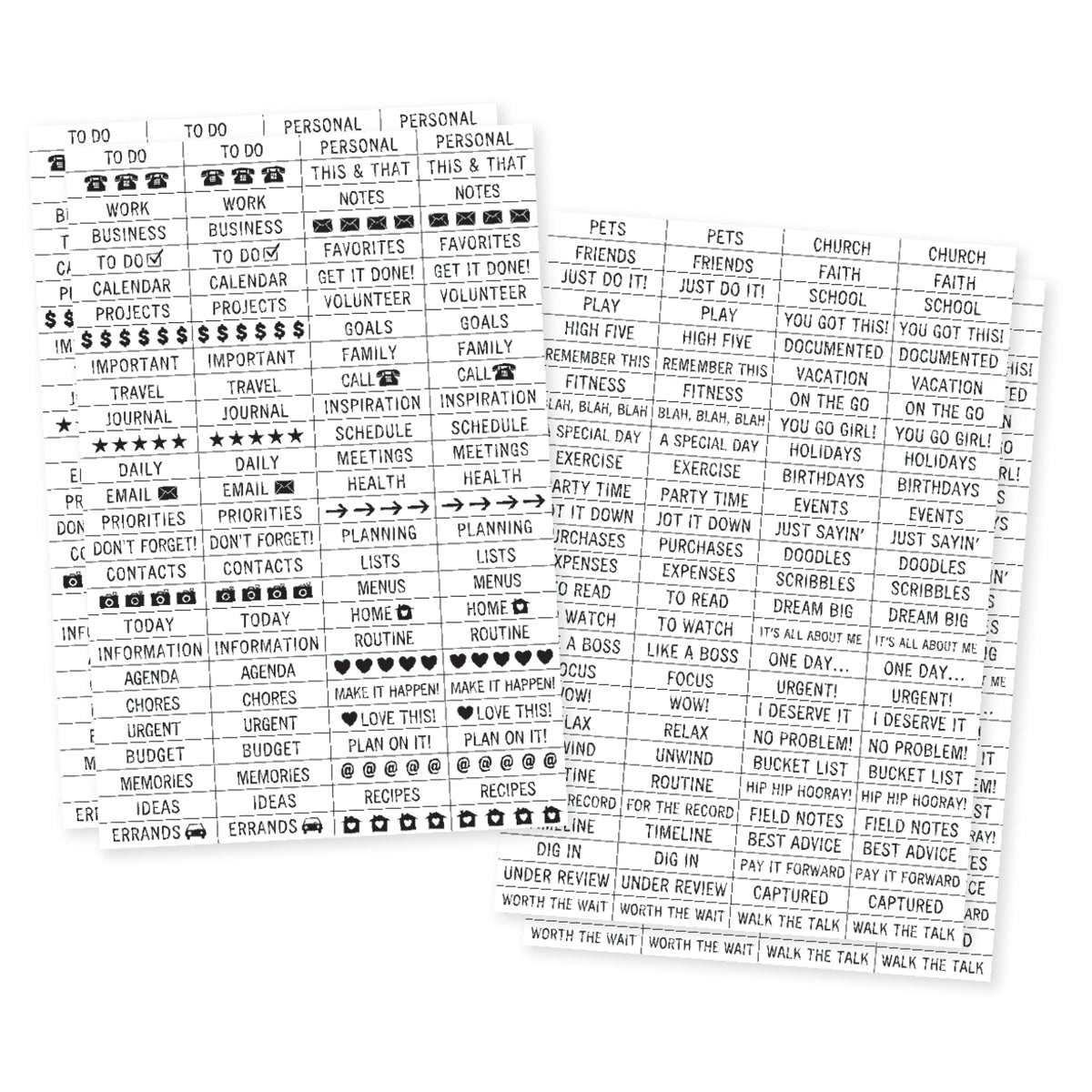 Planner Essentials Clear Stickers 4"X6" 4/Pkg Labels, 2 Designs/2ea