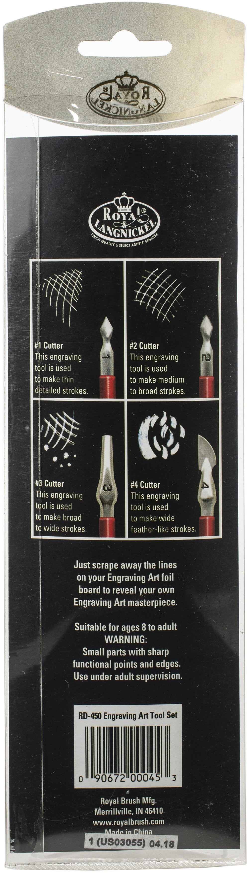 Foil Engraving Art Scraper Tools 4/Pkg 