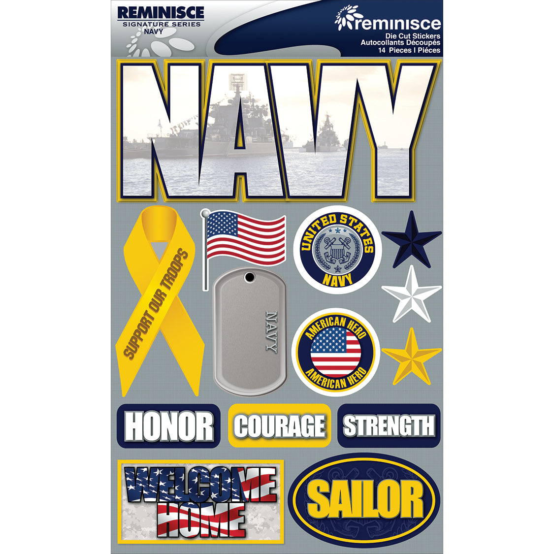 Signature Dimensional Stickers 4.5"X6" Sheet Navy