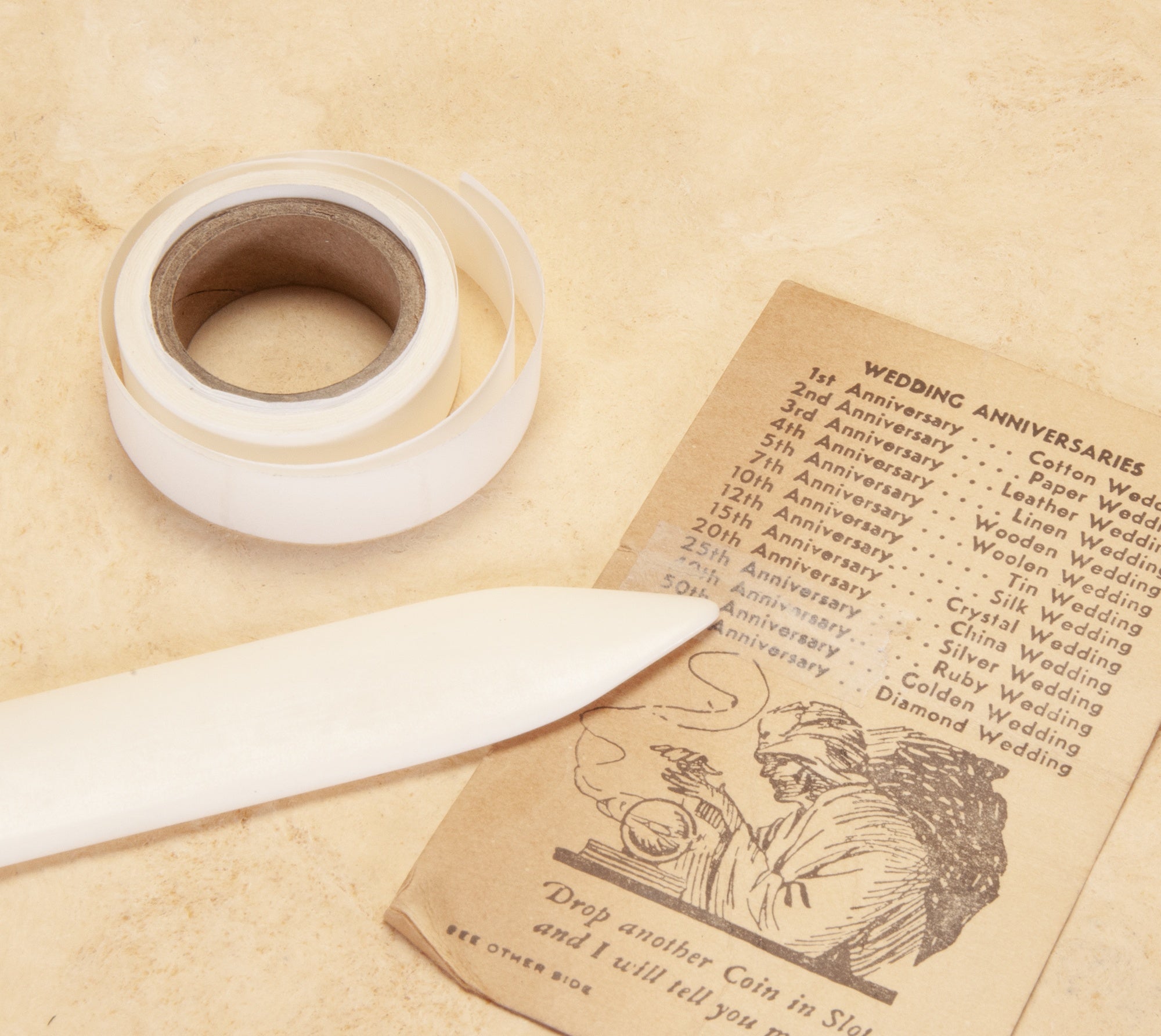 Self-Adhesive Book Mending Tissue Transparent .5"X12'