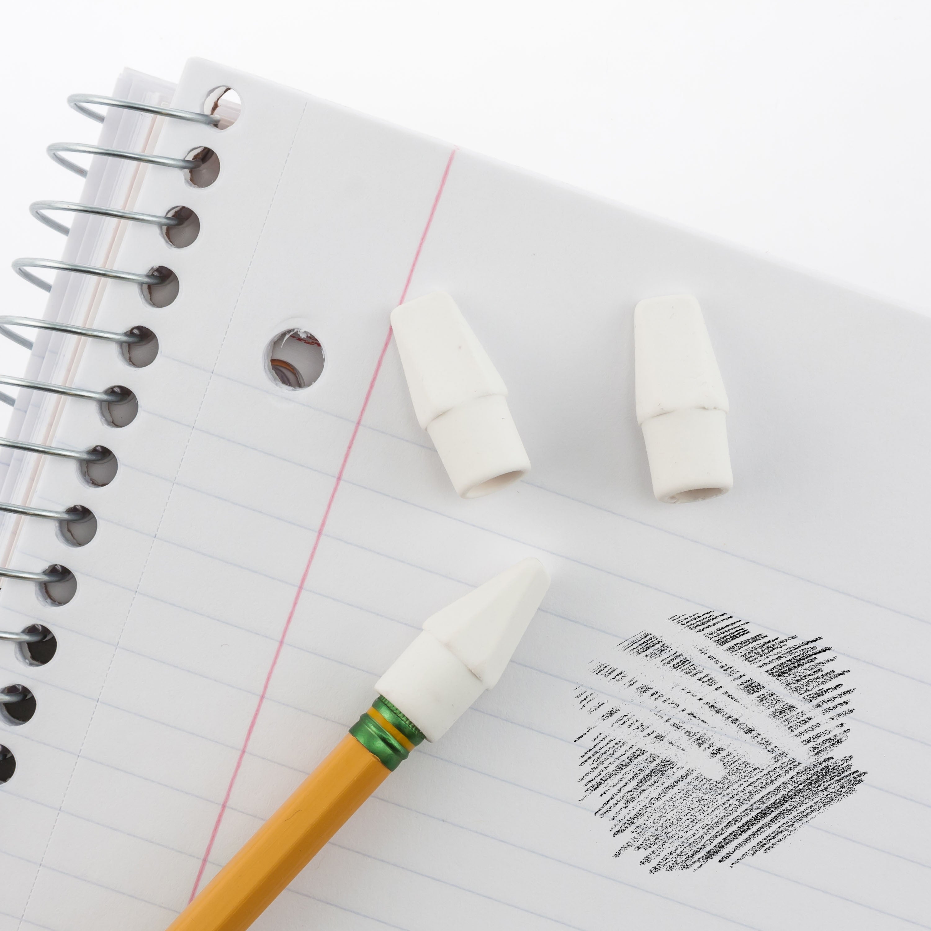 Hi-Polymer Cap Erasers 10/Pkg White