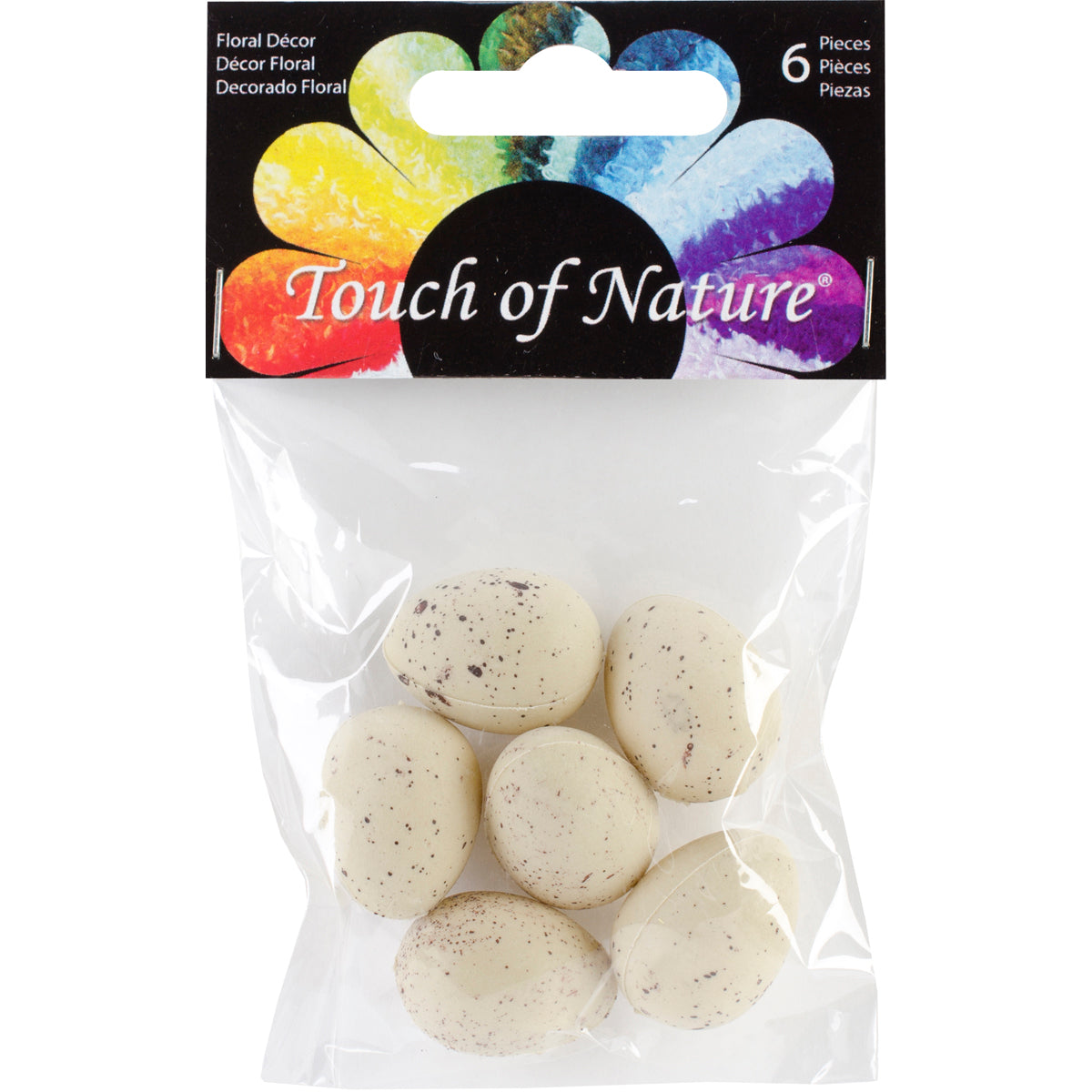 Plastic Bird Eggs 1" 6/Pkg Beige W/Brown Speckles