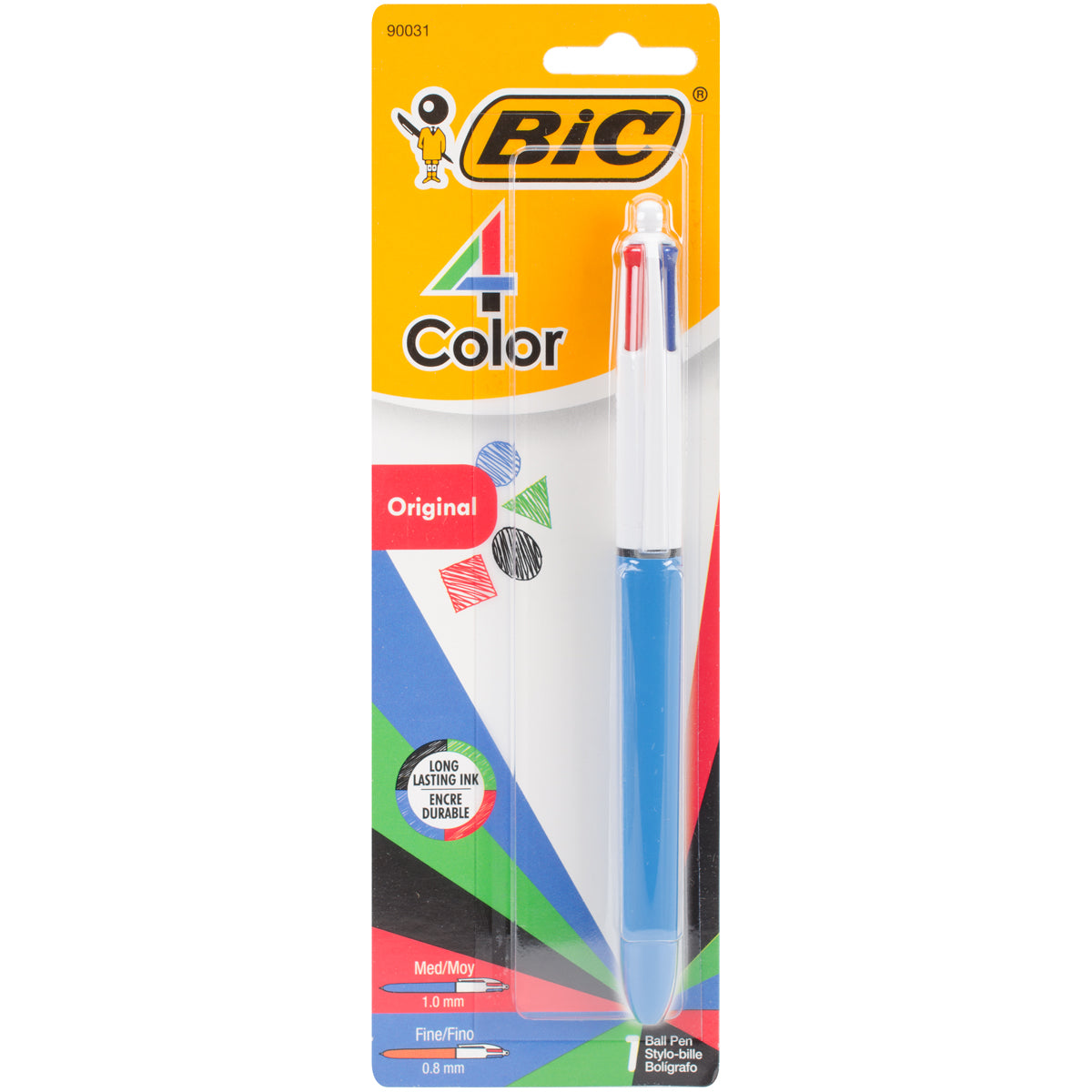 BIC 4-Color Retractable Ballpoint Pen 1/Pkg Black, Blue, Red, & Green