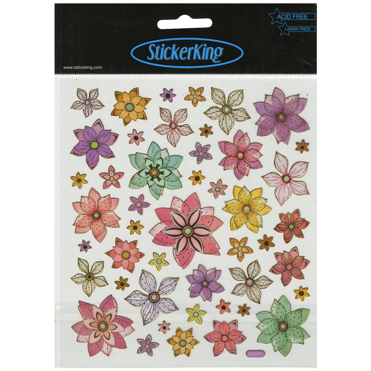 Multicolored Stickers Flowers